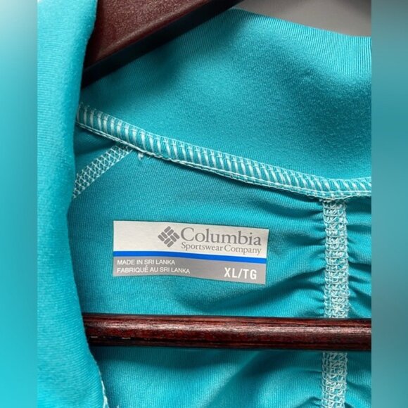 Columbia Womens Top - Teal Half Zip Active Shirt Size XL - Picture 3 of 5